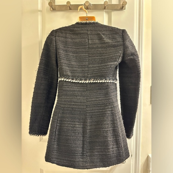 ZARA Popular Black Textured Tweed Classic Blazer Women’s - Picture 4 of 15